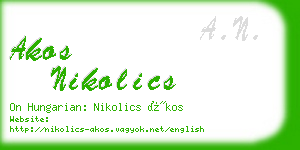 akos nikolics business card